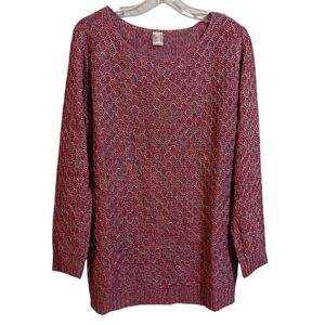 Loose weave sweater sz 12 pink multicolor lightweight